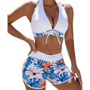 Tropical print 2 piece swimsuit/ bikini